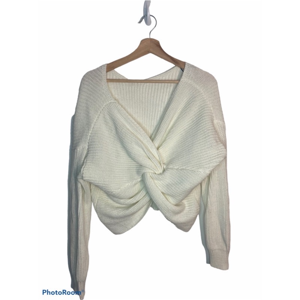 Off the Shoulder Twist Knot Sweater